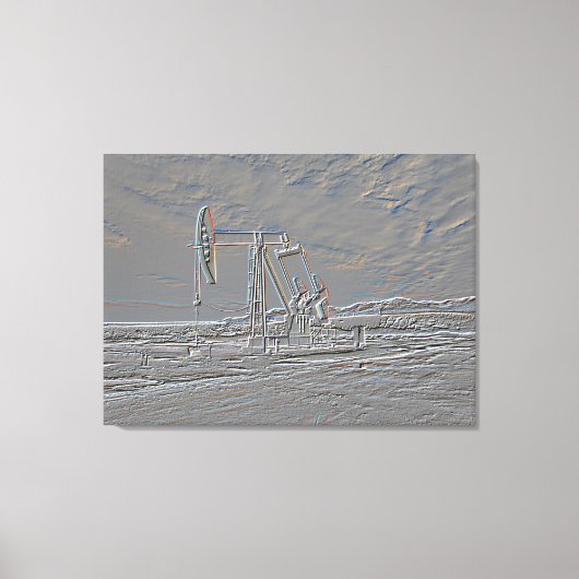 Ölpumpenanlage (Pump-Jack) (Embossed Look) Leinwanddruck (Vorderseite)