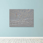 Ölpumpenanlage (Pump-Jack) (Embossed Look) Leinwanddruck (Insitu (Holzboden))