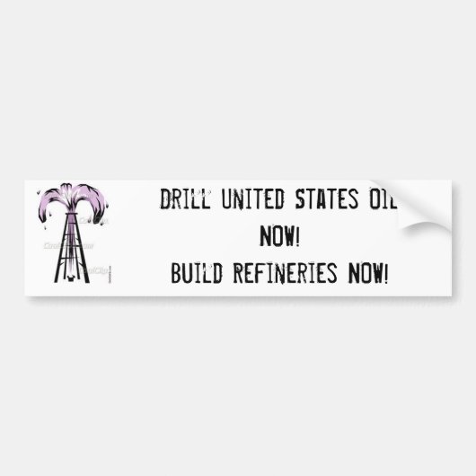 Ölquelle, Bohrgerät Vereinigte Staaten ölen JETZT! Autoaufkleber (Vorne)