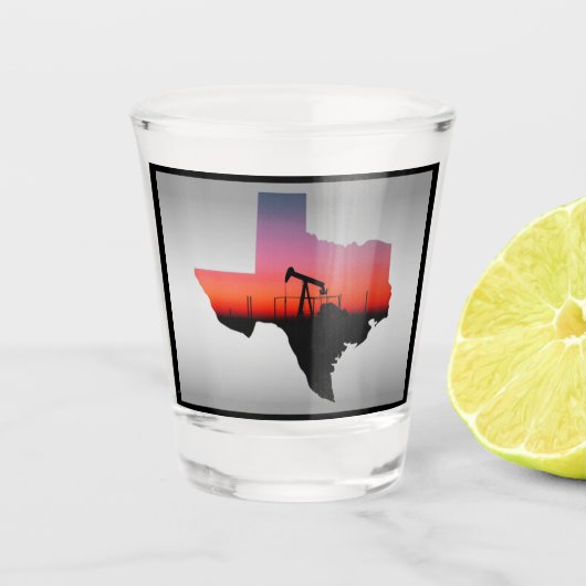Ölquelle-Pumpen-Jack-Texas-Form Schnapsglas (Vorderseite)