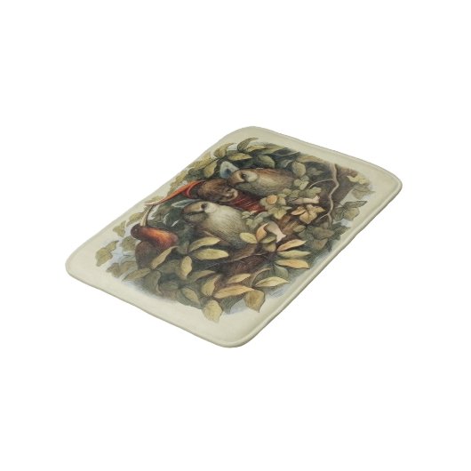 Öls und Elf Fairies - Illustration zur Natur Badematte (Schrägansicht)