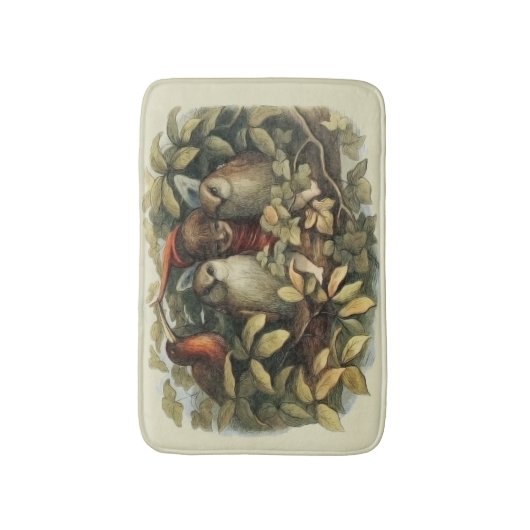 Öls und Elf Fairies - Illustration zur Natur Badematte (Vorderseite Vertikal)