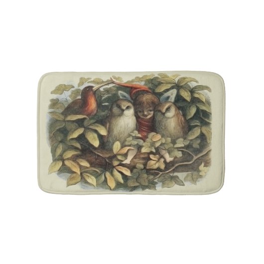 Öls und Elf Fairies - Illustration zur Natur Badematte (Vorderseite)