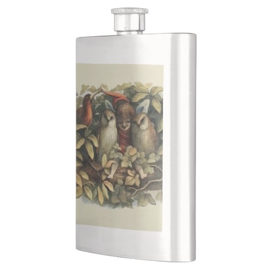 Öls und Elf Fairies - Illustration zur Natur Flachmann (Links)