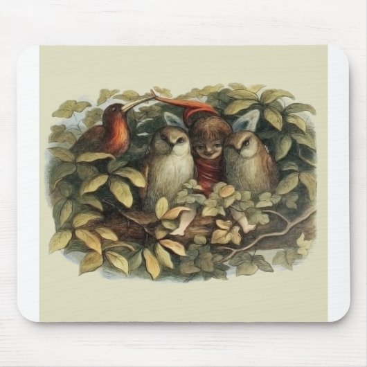 Öls und Elf Fairies - Illustration zur Natur Mousepad (Vorne)