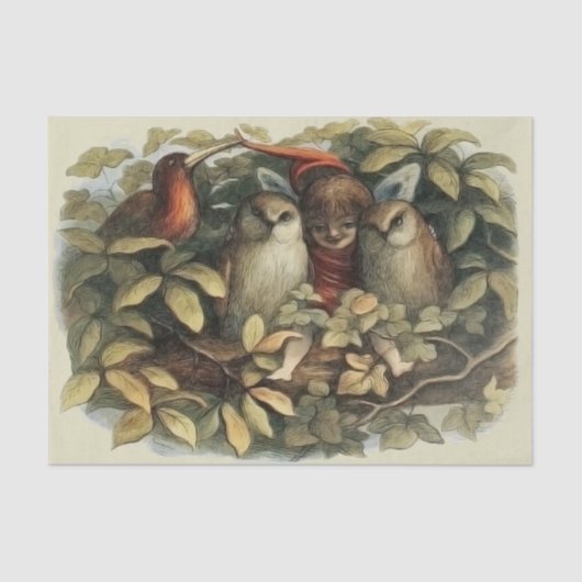 Öls und Elf Fairies - Illustration zur Natur Seidenpapier (Vorderseite)