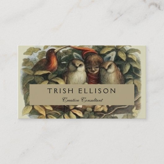 Öls und Elf Fairies - Illustration zur Natur Visitenkarte (Vorderseite)