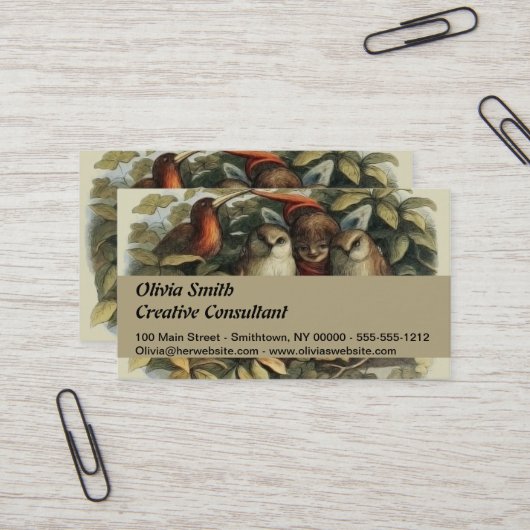 Öls und Elf Fairies - Illustration zur Natur Visitenkarte (Vorderseite/Rückseite Beispiel)