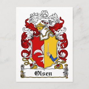 Olsen Familienwappen Postkarte
