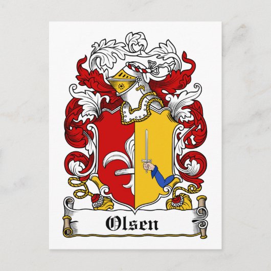 Olsen Familienwappen Postkarte (Vorderseite)