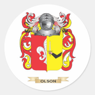Olson Coat of Arms (Familienwappen) Runder Aufkleber