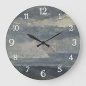 Ölstudie über Wolken - klassischer atmosphärischer Große Wanduhr (Vorderseite)
