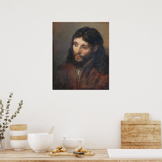 Ölstudie von Rembrandt über Christus Poster (Küche)