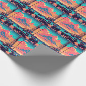 Öltankschiff bei Sunset-Rindern und amerikanischer Geschenkpapier (Ecke)