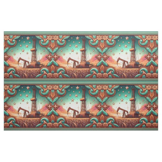 Öltankschiff mit Lederdruckrahmen Stoff (Fat Quarter (45,7 x 55,9 cm))