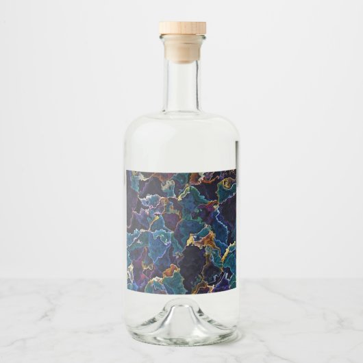 Ölteppich Alkoholflaschenetikett (Vorderseite)