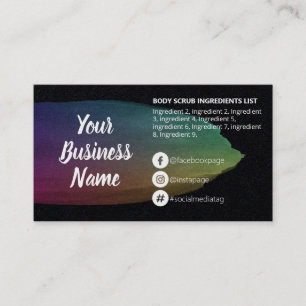 Ölteppich auf schwarze Inhaltsstoffe Anweisungen Visitenkarte