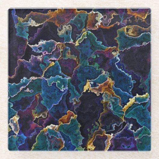 Ölteppich Glasuntersetzer (Vorderseite)