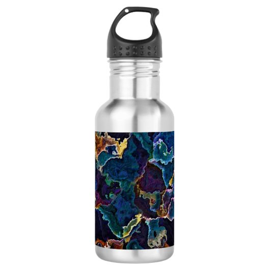 Ölteppich Wasserflasche aus Edelstahl (Vorderseite)