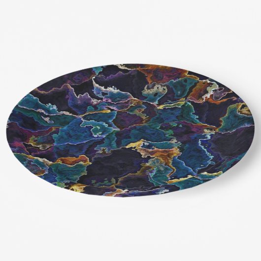 Ölteppichplatte Pappteller (Schrägansicht)