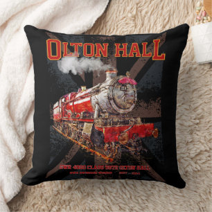 Olton Hall Vintag Steam Train English Locomotive Kissen