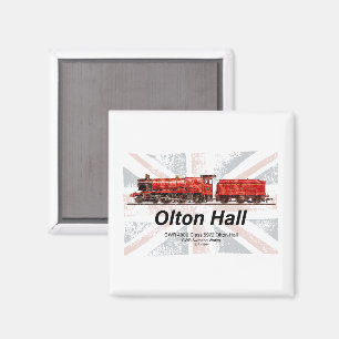 Olton Hall Vintag Steam Train English Locomotive Magnet