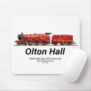 Olton Hall Vintag Steam Train English Locomotive Mousepad