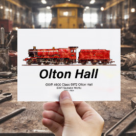 Olton Hall Vintag Steam Train English Locomotive Postkarte