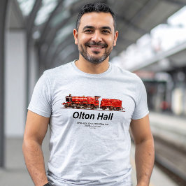 Olton Hall Vintag Steam Train English Locomotive T-Shirt