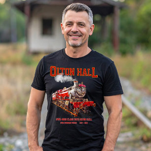 Olton Hall Vintag Steam Train English Locomotive T-Shirt