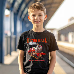 Olton Hall Vintag Steam Train English Locomotive T-Shirt