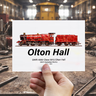 Olton Hall Vintage-Dampflok English Locomotive  Postkarte