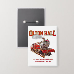 Olton Hall Vintage-Dampflokomotive Button