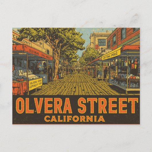 Olvera Street California Postkarte (Vorderseite)
