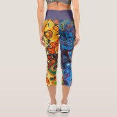 Ölverschmutzungs-Regenbogen Capri Leggings (Rückseite)