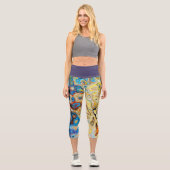 Ölverschmutzungs-Regenbogen Capri Leggings (Vorderseite)