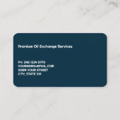 Ölwechsel in Autos Visitenkarte (Rückseite)