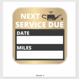 Ölwechsel, nächste Erinnerung Aufkleber
