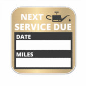 Ölwechsel, nächste Erinnerung Aufkleber (Vorderseite)