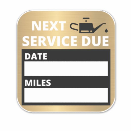 Ölwechsel, nächste Erinnerung Aufkleber (Vorderseite)