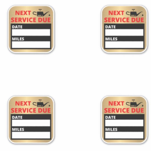 Ölwechsel, nächste Erinnerung Aufkleber (Vorderseite)