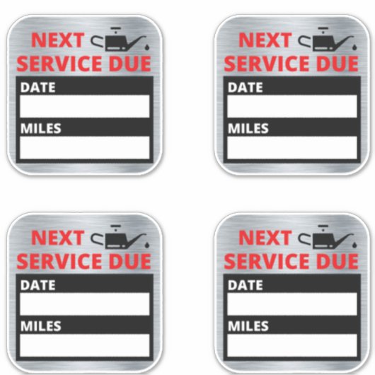 Ölwechsel, nächste Erinnerung Aufkleber (Vorderseite)