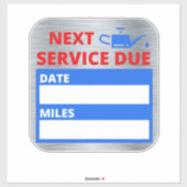 Ölwechsel, nächste Erinnerung Aufkleber (Blatt)