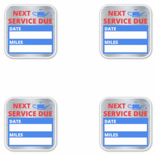 Ölwechsel, nächste Erinnerung Aufkleber (Vorderseite)