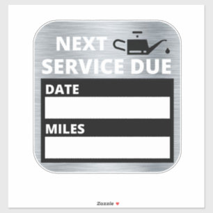 Ölwechsel, nächste Erinnerung Aufkleber