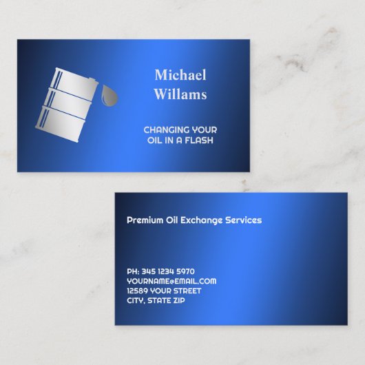 Ölwechsel Telefonnummerkarte (Vorne/Hinten)