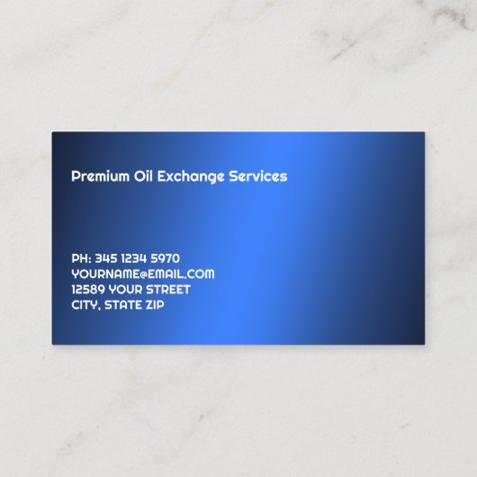 Ölwechsel Telefonnummerkarte (Rückseite)