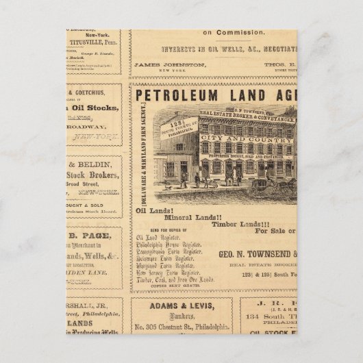 Ölwerbung in New York und Pennsylvania Postkarte (Vorderseite)