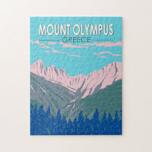 Olymp Berg Griechenland Reise Kunst Vintage Puzzle