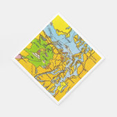 Olymp-Halbinsel-Karte Serviette (Ecke)